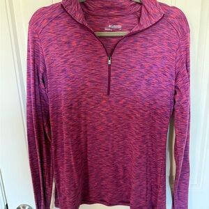 Columbia Women's Long Sleeve Pink and Purple 1/4 zip
